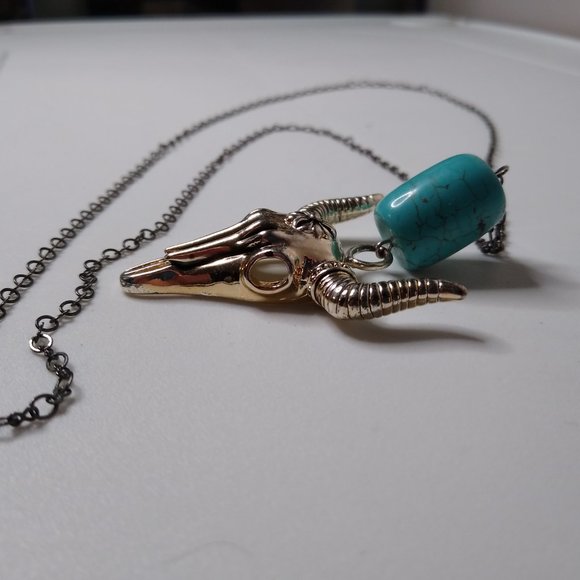 Bull Skull Pendant Necklace - Picture 7 of 16